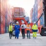 Manager and Cargo container worker having discussion on working plan together in the container yard,Logistics transportation and shipping business concepts Logistics Solutions
