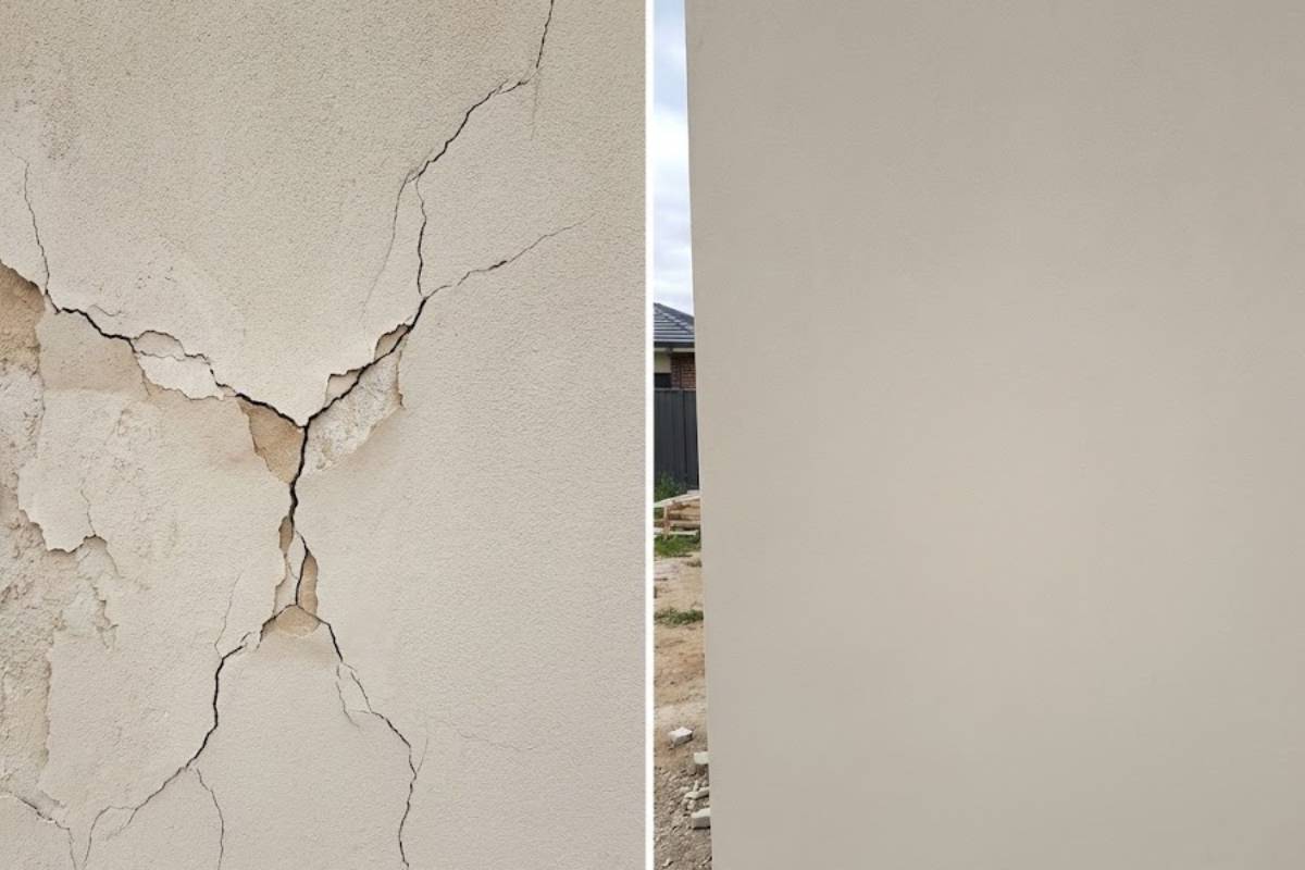 Comparison of cracked vs properly cured rende