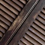 natural timber plantation shutter detail