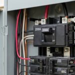 200 Amp main breaker switch in residential electrical panel