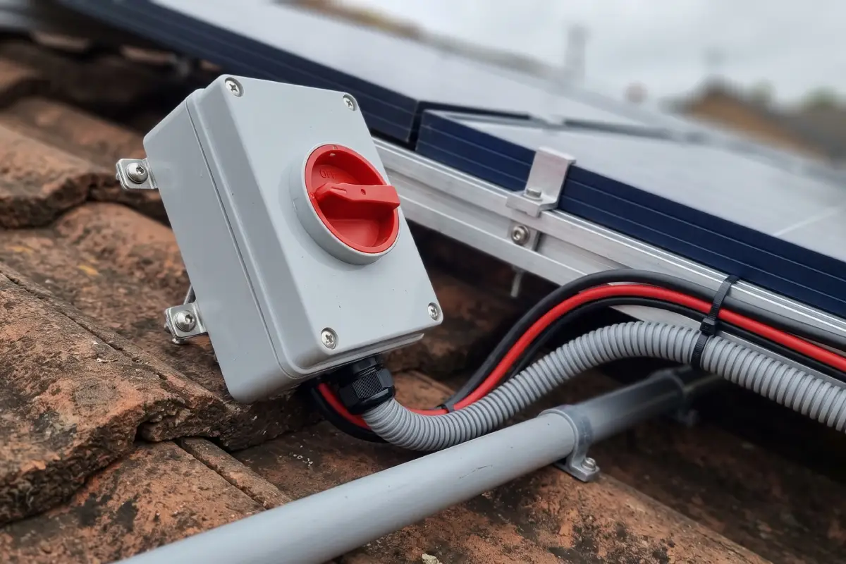 Rooftop DC isolator box and solar cabling, a common installation problem area